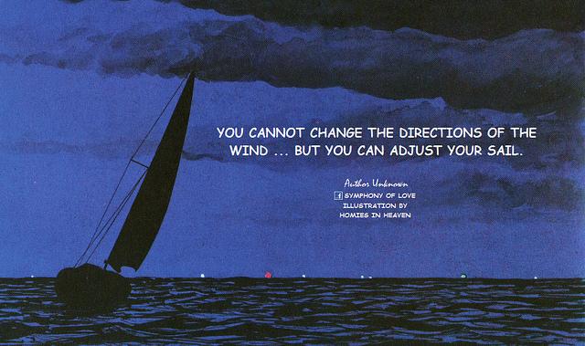 You cannot change the directions of the wind ... but you can adjust your sail