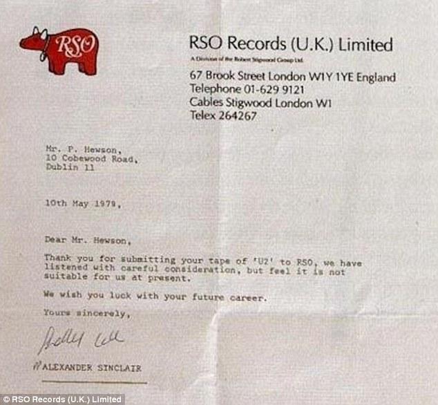 U2's rejection letter