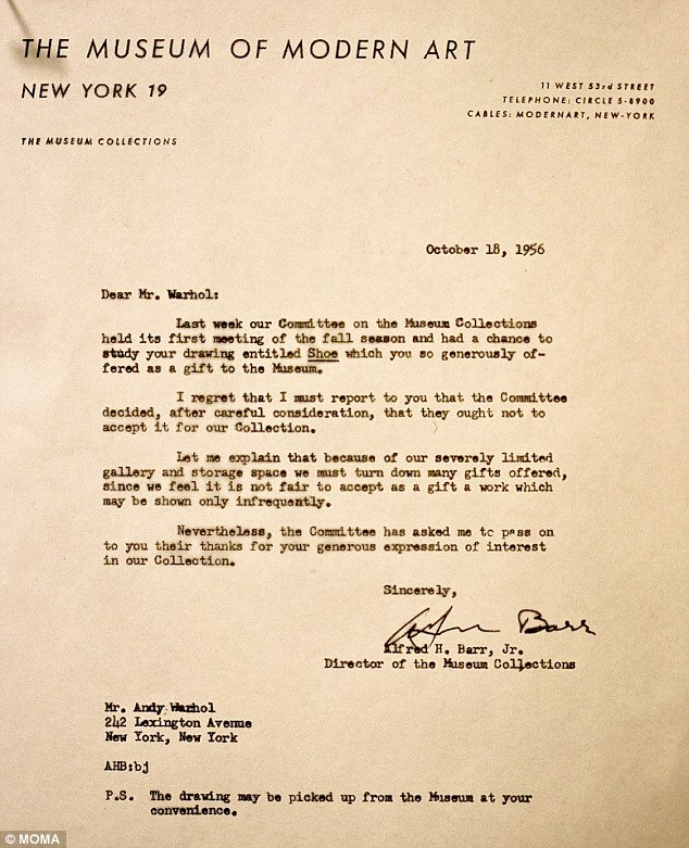 Andy Warhol's rejection letter