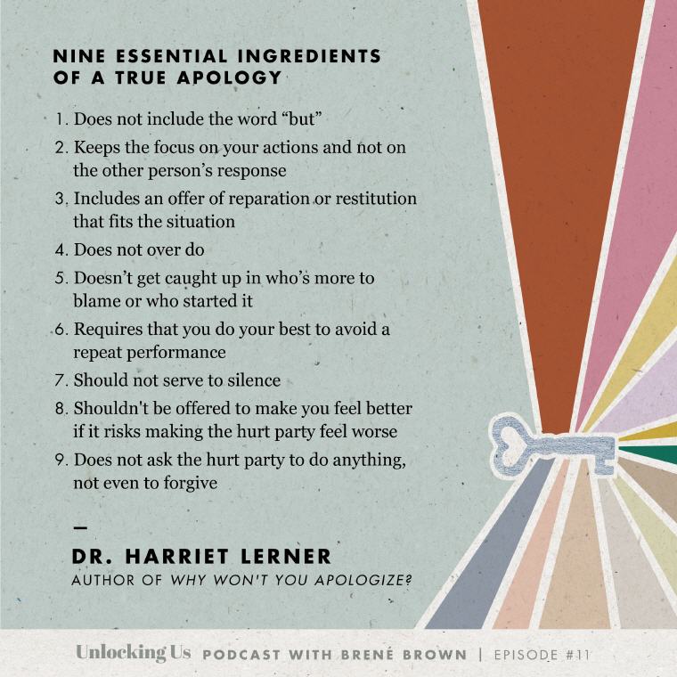 Dr. Harriet Lerner Nine Essential Ingredients of a True Apology