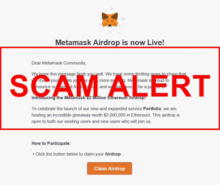 Lose all the Cryptos in Your MetaMask Wallet to crypto scams like this