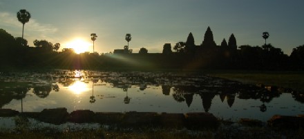 Sunrise at the Angkor Wat temple, in Siem Reap - Cambodia