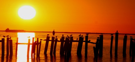 Sunrise in Texas on the Gulf Coast.